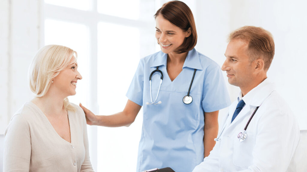 Happy patient with doctor